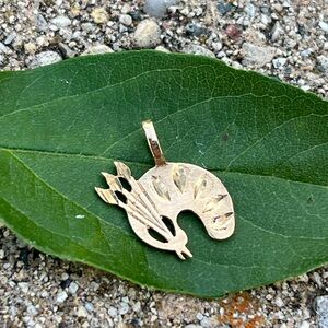 1 Gram Vintage 14K Solid Paint Palette and Paint Brush Charm